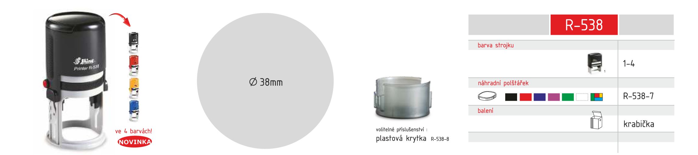 Razítko r538 (černé), kruh 38mm